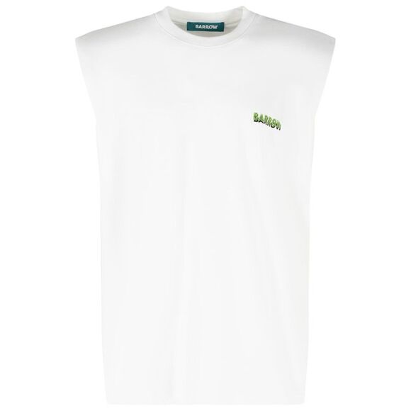 Barrow White Cotton Tank Top Men